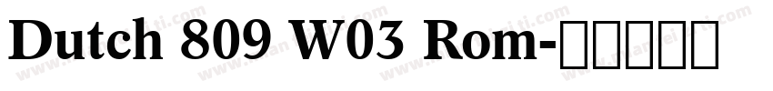 Dutch 809 W03 Rom字体转换